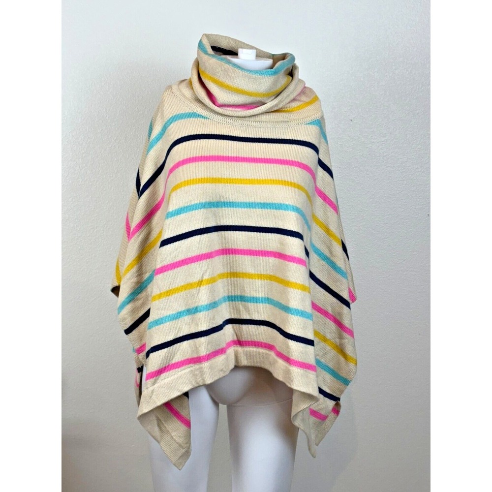 THML Anthropologie XS/S Striped Poncho Sweater Beachy Coastal NWT